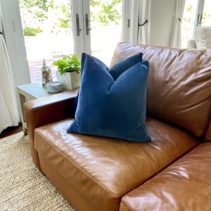 Solid Navy Blue Velvet Pillow Cover