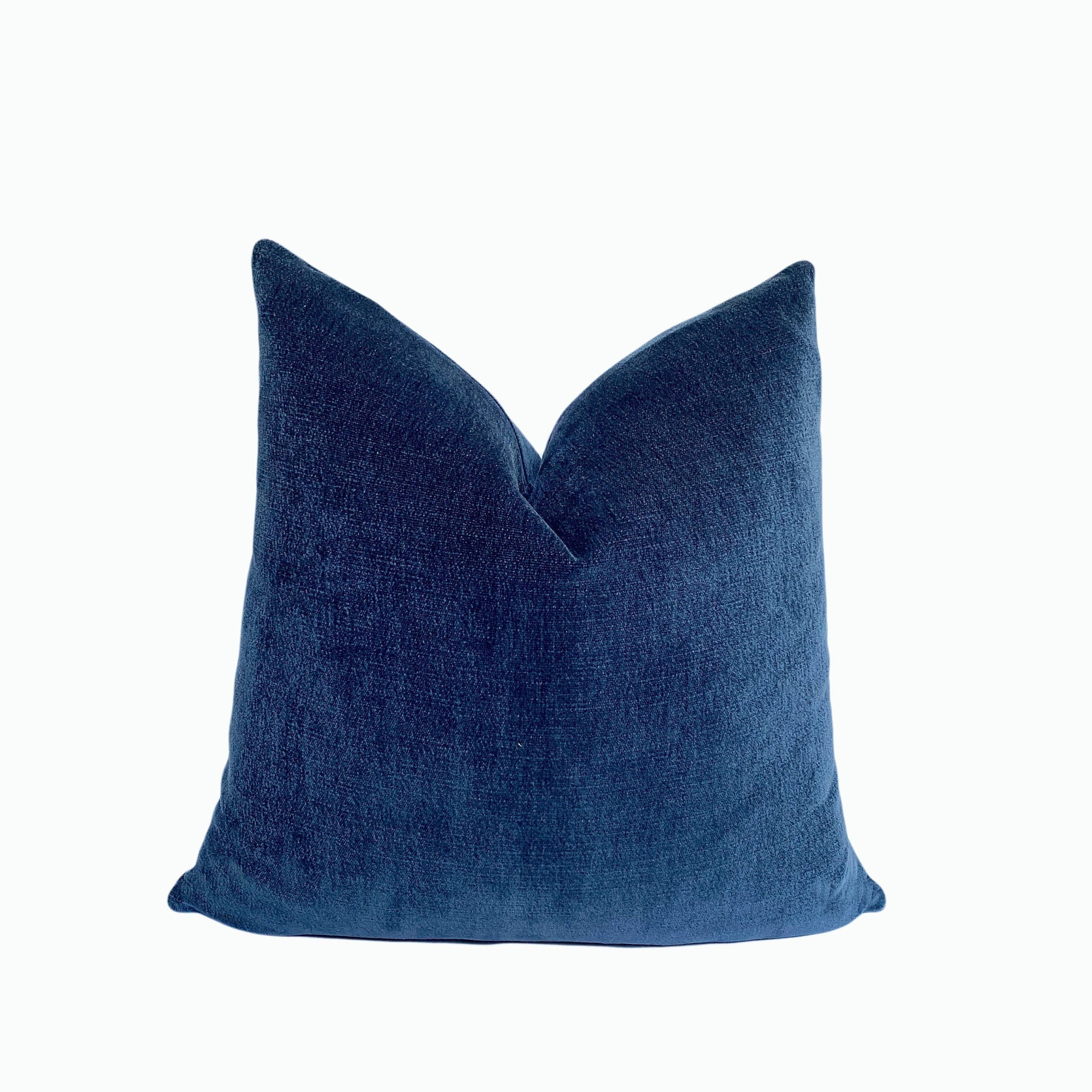 Solid Navy Blue Velvet Pillow Cover - Image 3