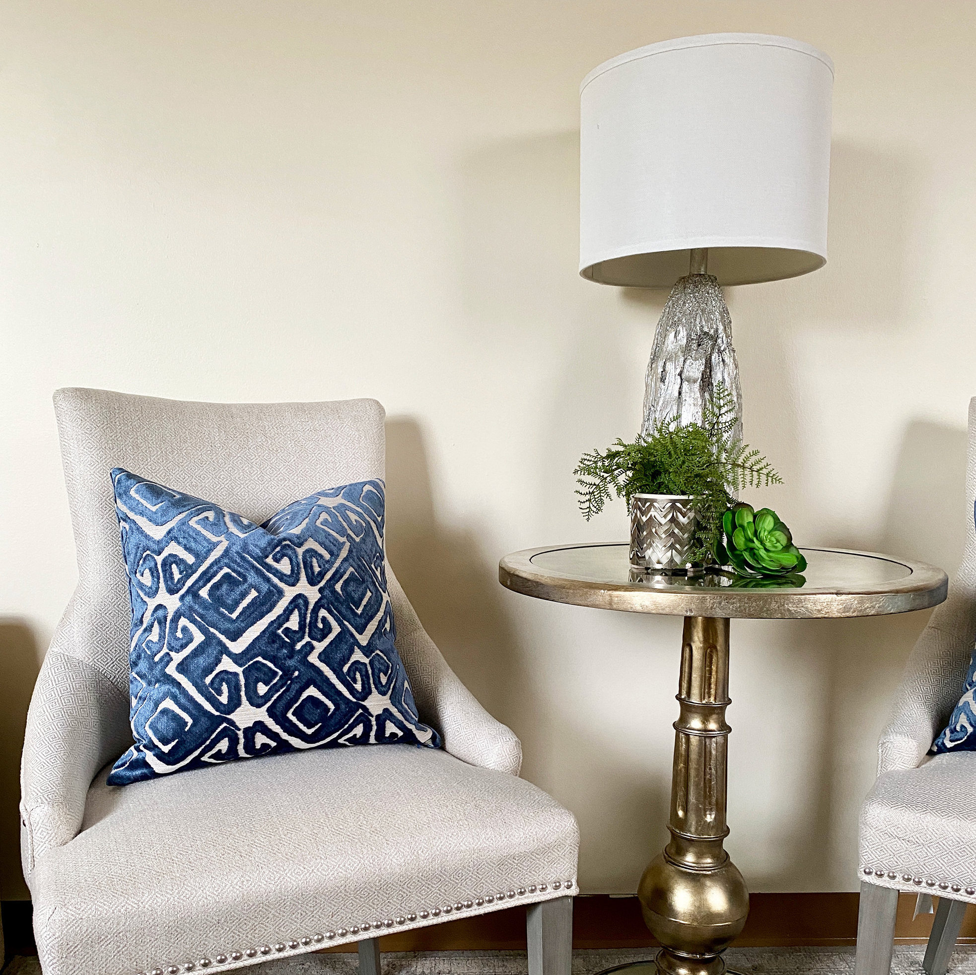 Blue Geometric Tribal Velvet Pillow Cover