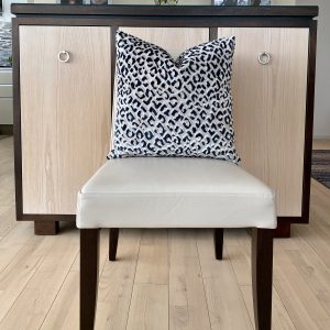 Navy Blue Leopard Print Velvet Pillow Cover